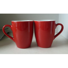 Taza esmaltada roja de la porcelana (CY-P573)